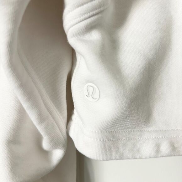 Lululemon All Yours Cropped Hoodie in White Cotton Terry Size 6 - Picture 5 of 5